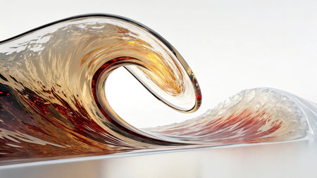 3d rendering of liquid on a white background in studio lightの写真素材