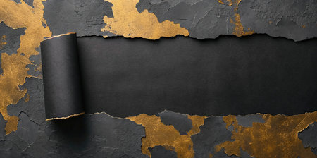 Black and gold background with burnt edges and space for your text.の写真素材