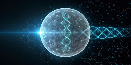 Science and technology background. DNA helix. 3d illustration.の写真素材