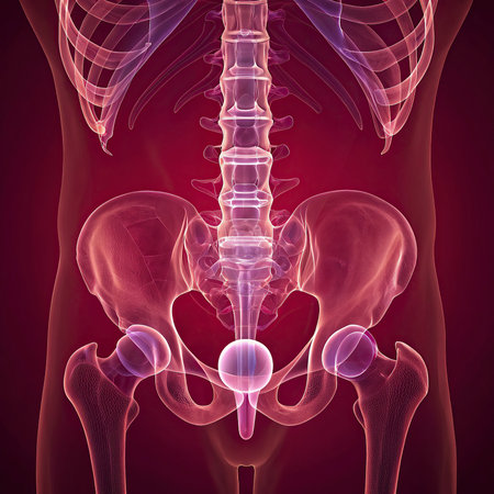 3D illustration of human skeletonの写真素材