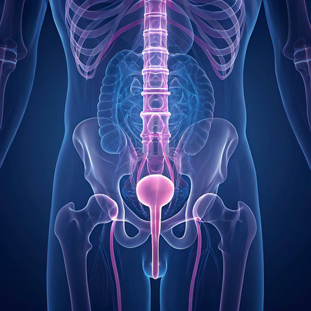 Human skeleton anatomy, x-ray view, 3D illustration.の写真素材