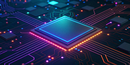 Circuit board background. 3d rendering, 3d illustration.