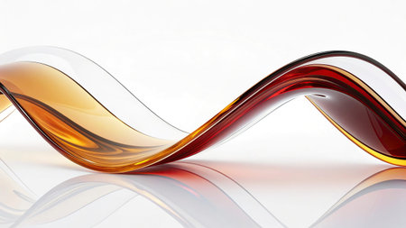 close up of  a colorfull  glass wave on white background