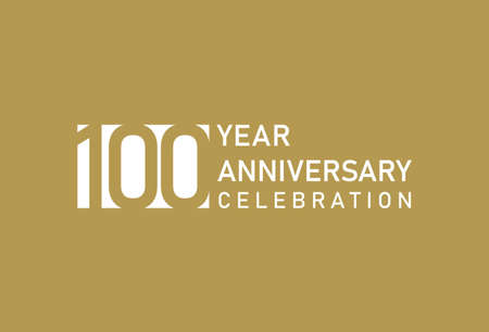 100 years anniversary celebration logotype on gold Backgroundのイラスト素材