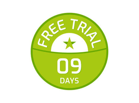 9 Days Free Trial logo, 9 Day Free trial imageのイラスト素材