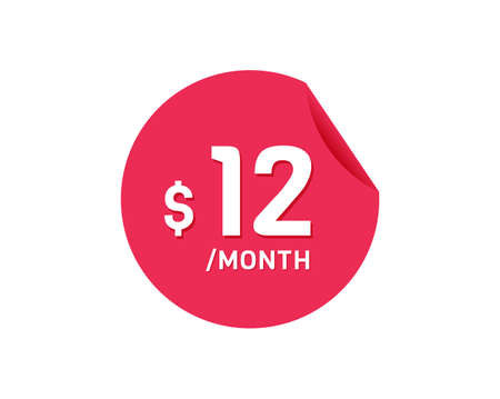 $12 Dollar Month. 12 USD Monthly stickerのイラスト素材