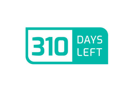 310 Days Left banner on white background, 310 Days Left to Goのイラスト素材