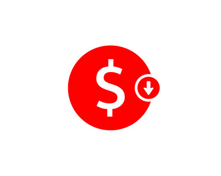 Cost Reduction Icon Dollar Down Icon Symbol On White Backgroundのイラスト 素材 ストックフォト 写真素材のstock Foto ストックドットフォト