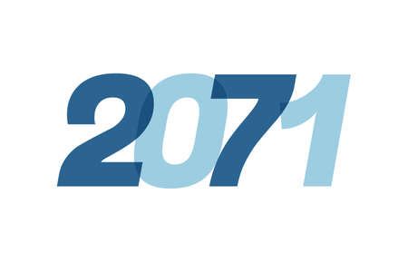 Happy New Year 2071 Text Design. 2071 Number design for Brochure design template, card, banner Isolated on white background. Vector illustrationのイラスト素材