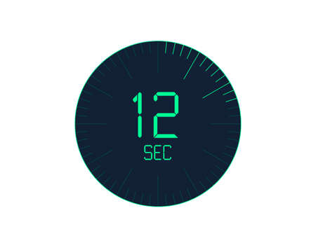 12 sec Timer icon, 12 seconds digital timer. Clock and watch, timer, countdownのイラスト素材