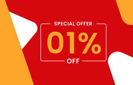 1% OFF Sale Discount Banner. Discount offer price tag. 1% OFF Special offer