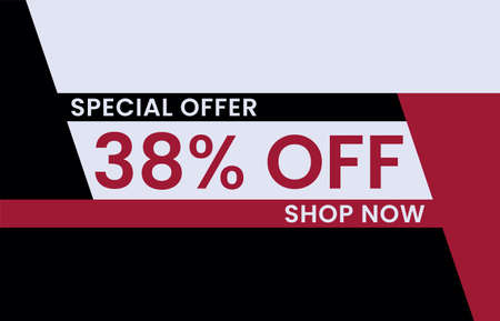 38% off Modern concept design. Sale banner template design, Big sale special offer. End of season...