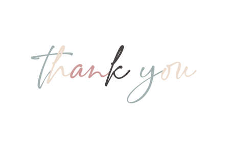 Thank you lettering card on white backgroundのイラスト素材