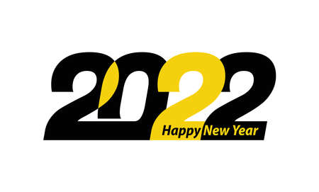 Happy New Year, 2022 design. For Brochure, template, card, banner. Vector illustration,  isolated on...