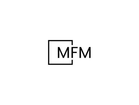 Initial letter mf logo or fm logo vector design template.のイラスト素材