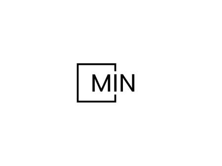 Initial Letter MIN Logo Design Vector Template. Minimalist Letter MIN Logo Designのイラスト素材