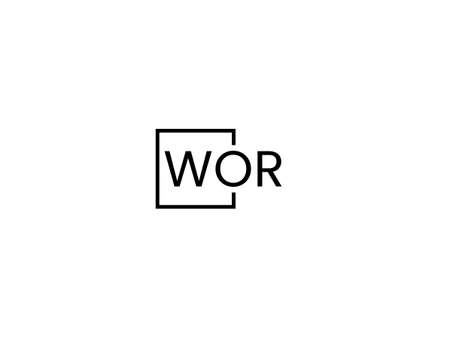 WOR Logo Design Vector Template. Initial Letter WOR Logo Designのイラスト素材
