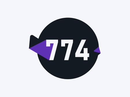 774 Number logo icon design vector image. Number logo icon design vector imageのイラスト素材