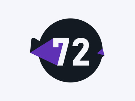 72 Number logo icon design vector image. Number logo icon design vector imageのイラスト素材