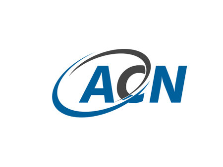 ACN letters creative modern elegant swoosh logo designのイラスト素材