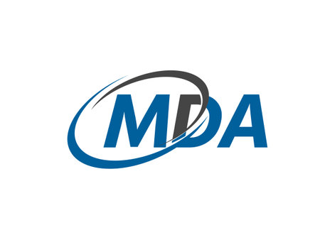 MDA letters graphic alphabet typography for logo designのイラスト素材