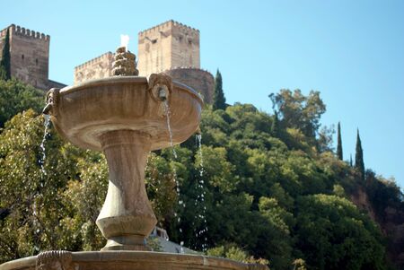 Font of the sad walk to the Alhambra in Granada background の写真素材