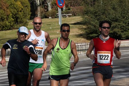 MADRID, SPAIN, 2012 March 11th : Runner from The Race for all, 7,14 and 21 km, XXXII half marathon, madrid, spain.のeditorial素材