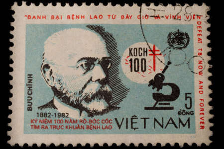 BUU CHINH, VIETNAM - 1984  Stamp from Vietnam Men, buuchinh 1954-1984の写真素材