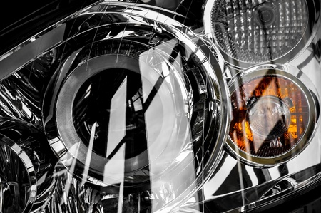 Headlight of a modern carの写真素材