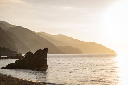 sunset on the beachの写真素材