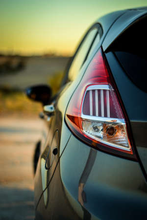 car headlight detail, ford fiesta grayのeditorial素材