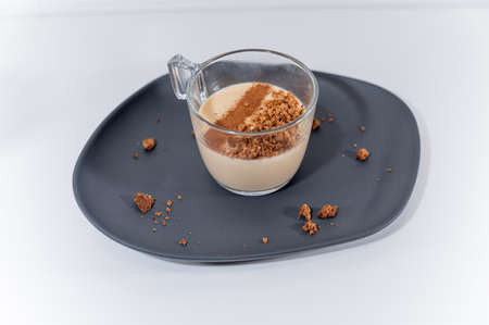 custard custard cinnamon coffee jar glassの写真素材
