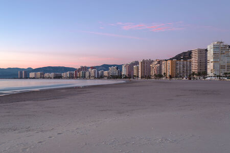 view of a resort town on the coastのeditorial素材