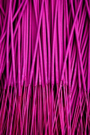 Incense sticks in buddhist temple in Bangkok, worshipの写真素材