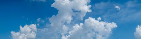 Clouds near sunset before rain blue sky Panoramic