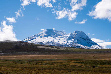 Snowy volcanoの写真素材