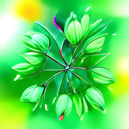Beautiful nature background art of  trees, flowers artistic beautiful sceneの写真素材