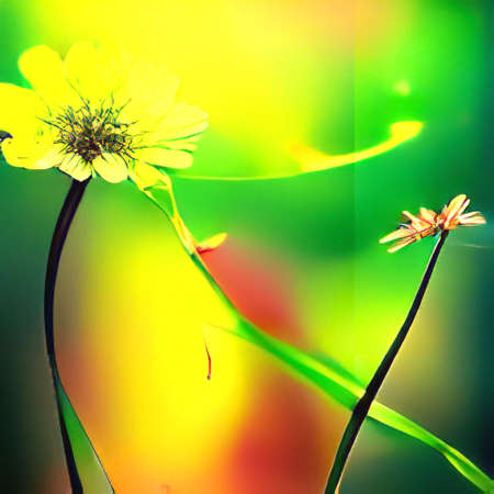 Beautiful nature background art of  trees, flowers artistic beautiful sceneの写真素材