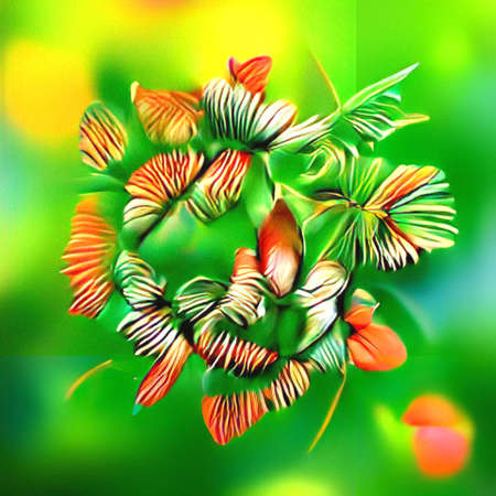 Beautiful nature background art of  trees, flowers artistic beautiful scene