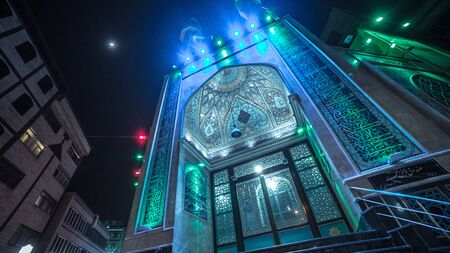 Bright magnificent Mosque at the nightの写真素材