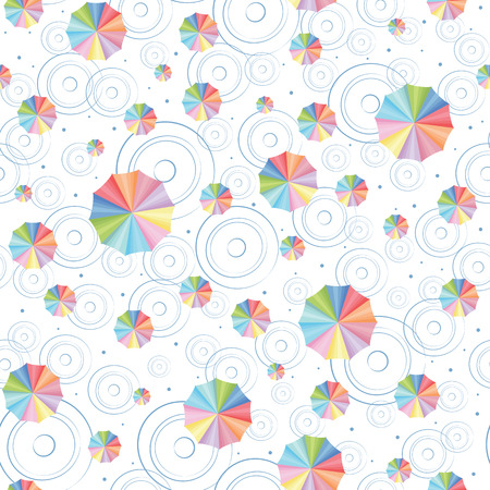 The seamless pattern of umbrellas and crease marks.のイラスト素材