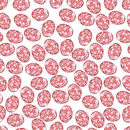 Seamless background made of sausage.のイラスト素材