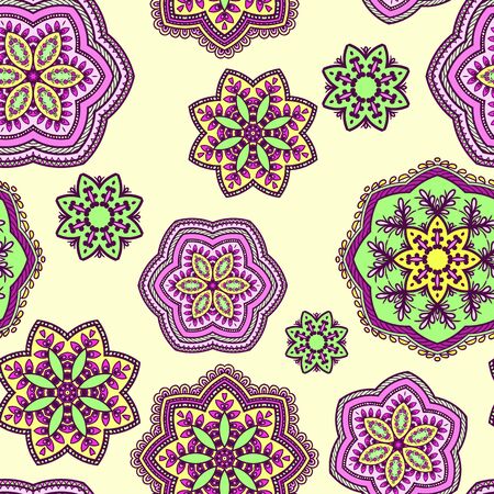 Seamless background pattern made op colorful napkins.のイラスト素材