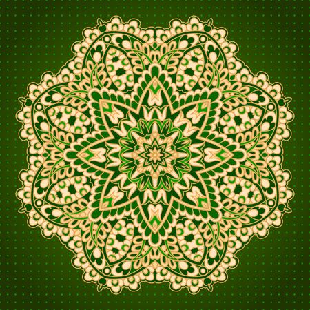 Gorgeous background with gold Indian ornament.のイラスト素材