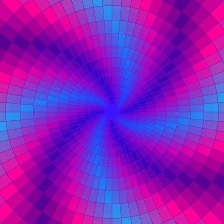 Abstract vector background. Color wheel made of bricks. Square composition with geometric color flow effect.のイラスト素材