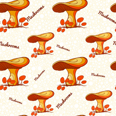 Seamless pattern made of colorful pretty mushroom (russula).のイラスト素材