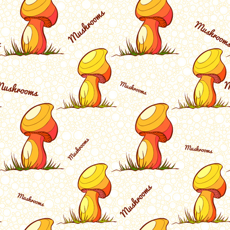 Seamless pattern made of colorful pretty mushroom.のイラスト素材
