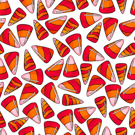 Seamless pattern made of cute sweet hand drawn candy.のイラスト素材