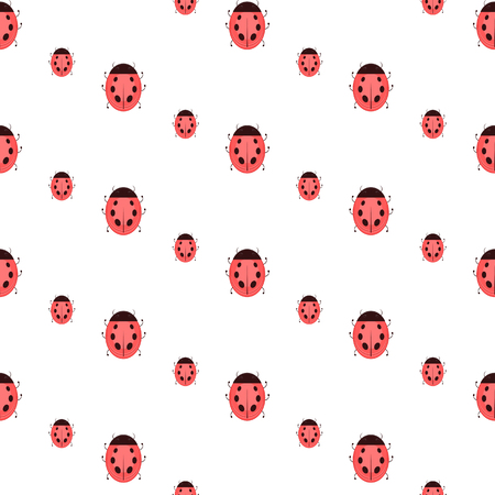 Cute seamless pattern made of pretty red ladybugs.のイラスト素材