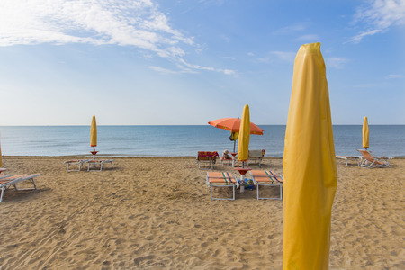 The beach in Bibione, Italy in the morning の写真素材